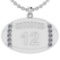 0.35 Ctw SI2/I1 Diamond 14K White Gold Football Rugby Necklace