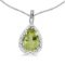 14k White Gold Pear Peridot Pendant 0.62 CTW