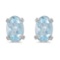 14k White Gold Oval Aquamarine Earrings 0.58 CTW