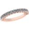 0.81 Ctw Diamond I2/I3 14K Rose Gold Eternity Band Ring