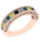 0.75 Ctw I2/I3 Multi Treated Fancy yellow,Blue,Black,White diamond 14K Rose Gold Filigree Style Band