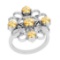 1.55 Ctw VS/SI1 Citrine And Diamond 10K White Gold Vintage Ring