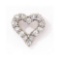 14K White Gold Diamond Heart Pendant