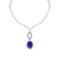 13.71 Ctw SI2/I1 Tanzanite And Diamond 14k White Gold Victorian Style Necklace