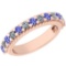 0.96 Ctw VS/SI1 Tanzanite And Diamond 14K Rose Gold Filigree Style Band Ring