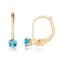 14k Petite Blue Topaz Leverback Earrings 0.2 CTW