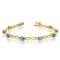 10K Yellow Gold Oval Blue Topaz and Diamond Bracelet 3.63 CTW