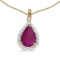 14k Yellow Gold Pear Ruby Pendant