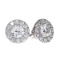 14K White Gold 1.02 ct Diamond Halo Stud Earrings