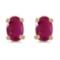 14k Yellow Gold Oval Ruby Earrings 0.72 CTW