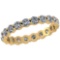 0.98 Ctw Diamond I2/I3 14K Yellow Gold Eternity Band Ring