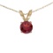 14k Yellow Gold Round Garnet Pendant 0.21 CTW