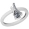 0.56 Ctw Diamond I2/I3 14K White Gold Vintage Style Ring