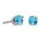 3 mm Petite Round Blue Topaz Screw-back Stud Earrings in 14k White Gold 0.22 CTW