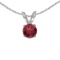 14k White Gold Round Garnet Pendant 0.21 CTW