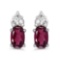 14k White Gold Oval Rhodolite Garnet Earrings 0.46 CTW