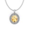 5.43 Ctw I2/I3 Citrine And Diamond 14K White Gold Pendant