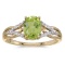 10k Yellow Gold Oval Peridot And Diamond Ring 1.24 CTW