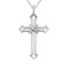 14K White Gold Open Cross Pendant