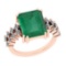 4.88 Ctw I2/I3 Emerald And Diamond 14K Rose Gold Vintage Style Ring