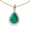 10k Yellow Gold Pear Emerald Pendant 0.64 CTW