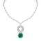 16.77 Ctw VS/SI1 Emerald And Diamond 14k White Gold Victorian Style Necklace