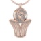 0.58 Ctw SI2/I1 Diamond 14K Rose Gold Basketball Necklace