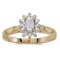 10k Yellow Gold Oval White Topaz And Diamond Ring 0.31 CTW