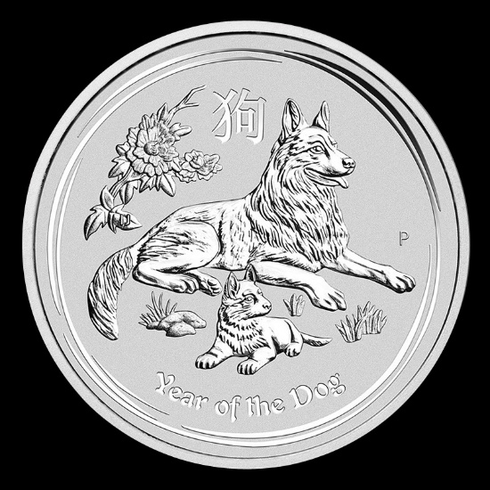 2018 Australia 2 oz Silver Lunar Dog