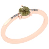 0.39 Ct Natural Yellow Diamond I2/I3And White Diamond I2/I3 14k Rose Gold Vintage Style Ring