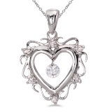 14K White Gold Dashing Diamonds Pendant