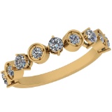 0.60 Ctw Diamond I2/I3 14K Yellow Gold Eternity Band Ring