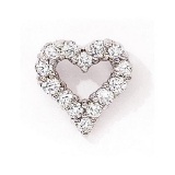 14K White Gold Diamond Heart Pendant