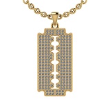 1.15 Ctw SI2/I1 Diamond 14K Yellow Gold Men's Pendant