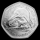 2021 Great Britain Silver Proof 50p Temnodontosaurus