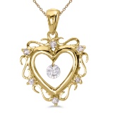 14K Yellow Gold Dashing Diamonds Pendant