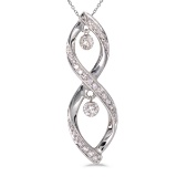 14K White Gold Dashing Diamonds Pendant