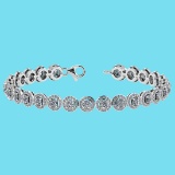 Certified 4.59 Ctw SI1/I2 Diamond 18K White Gold Bracelet