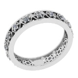 0.52 Ctw SI2/I1 Diamond 14K White Gold Band Ring