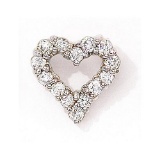 14K White Gold Diamond Heart Pendant