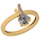 0.56 Ctw Diamond I2/I3 14K Yellow Gold Vintage Style Ring