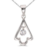 14K White Gold Dashing Diamonds Pendant