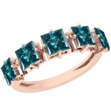 1.39 Ctw I1/I2 Treated Fancy Blue Diamond Platinum 14K Rose Gold Plated Ring