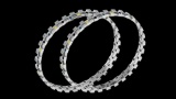 4.34 Ctw I2/I3 Multi Treated Fancy yellow,Blue,Black And White Diamond 14K White Gold Bangles