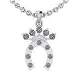 0.27 Ctw SI2/I1 Diamond 14K White Gold Men's Pendant