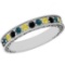 0.83 Ctw I2/I3 Multi Treated Fancy yellow,Blue,Black diamond 14K White Gold Filigree Style Band Ring