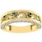 0.49 Ctw I2/I3 Treated Fancy yellow,Blue,Black, And White Diamond 14K White Gold Filigree Style Band