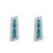 14k White Gold Emerald and Diamond Euro Back Earring 0.46 CTW