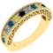 0.75 Ctw I2/I3 Multi Treated Fancy yellow,Blue,Black ,White diamond 14K Yelllow Gold Filigree Style