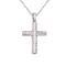 14K White Gold Leaf Cross Pendant